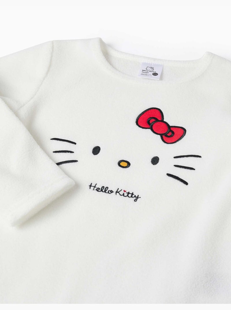 Pigiama in pile con ricamo hello kitty Bianco - Kiabi