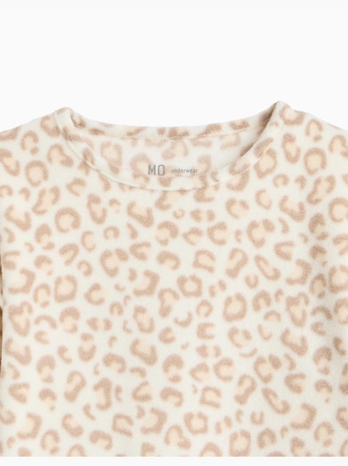 Pigiama in pile con stampa animalier, mo fashion - Kiabi Pigiama in pile con stampa animalier, mo fashion - Kiabi