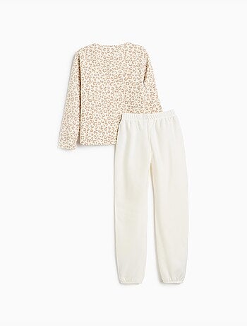 Pigiama in pile con stampa animalier, mo fashion