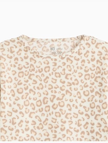 Pigiama in pile con stampa animalier, mo fashion