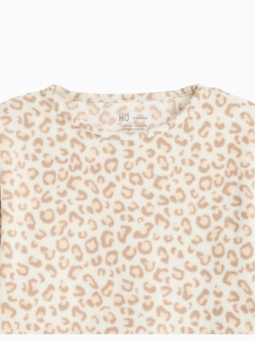 Pigiama in pile con stampa animalier, mo fashion - Kiabi Pigiama in pile con stampa animalier, mo fashion - Kiabi