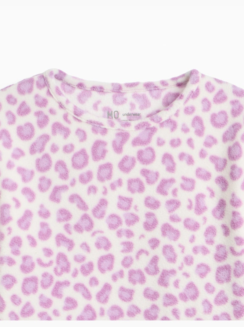 Pigiama in pile con stampa animalier, mo fashion Viola - Kiabi