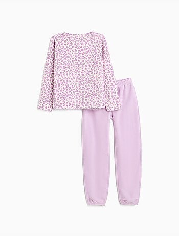 Pigiama in pile con stampa animalier, mo fashion