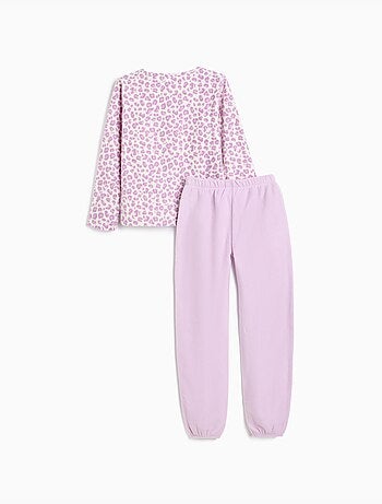 Pigiama in pile con stampa animalier, mo fashion