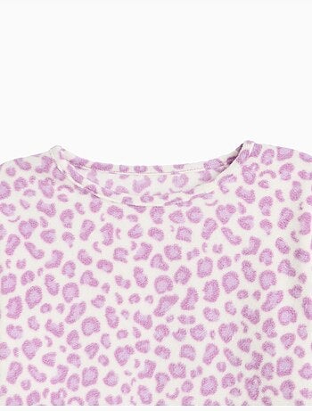 Pigiama in pile con stampa animalier, mo fashion