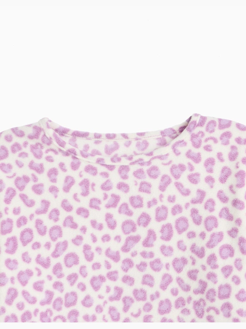 Pigiama in pile con stampa animalier, mo fashion Viola - Kiabi