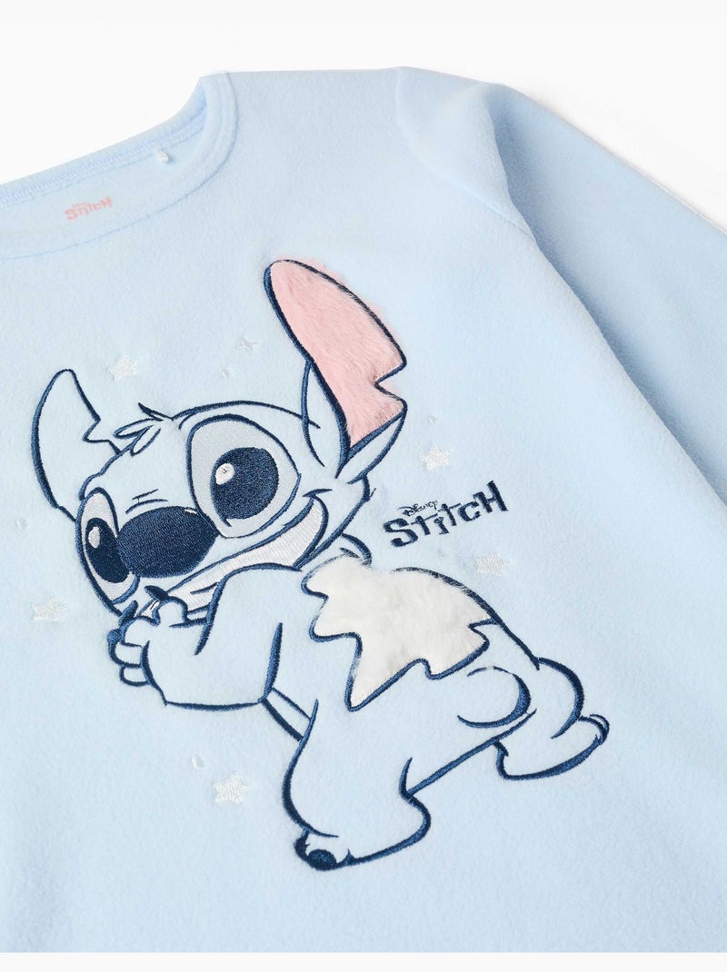 Pigiama in pile con stitch ricamato Blu Blu - Kiabi