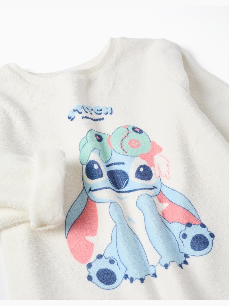 Pigiama in pile corallo con stampa Stitch Bianco - Kiabi