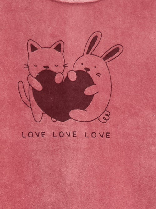 Pigiama in pile piedini e animazione davanti - Kiabi