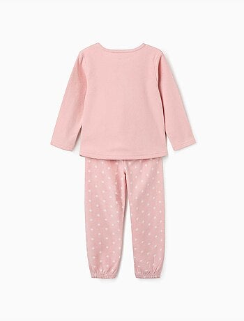 Pigiama in pile rosa con stelle ricamate