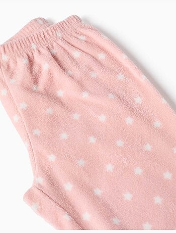 Pigiama in pile rosa con stelle ricamate