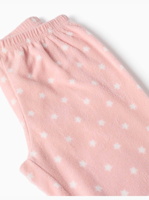 Pigiama in pile rosa con stelle ricamate - Kiabi Pigiama in pile rosa con stelle ricamate - Kiabi