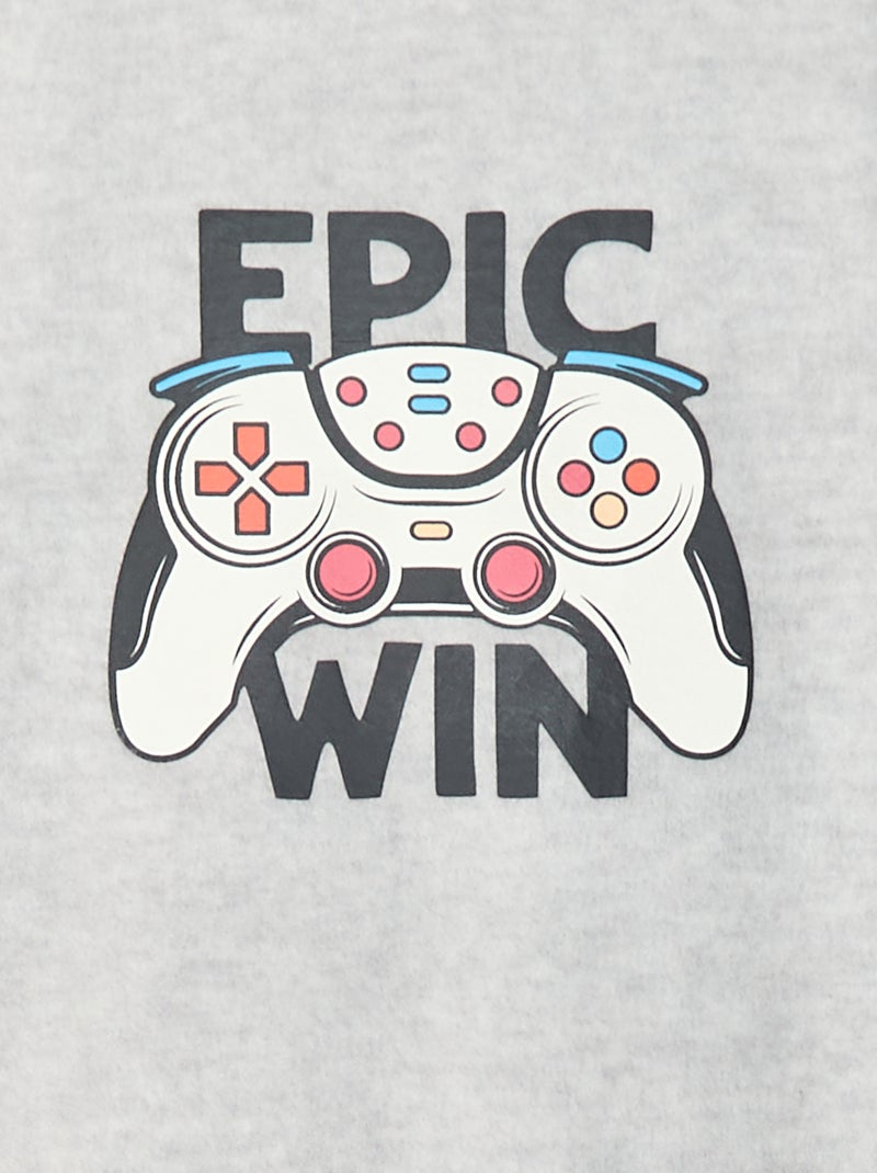 Pigiama in pile stampato Grigio - Kiabi