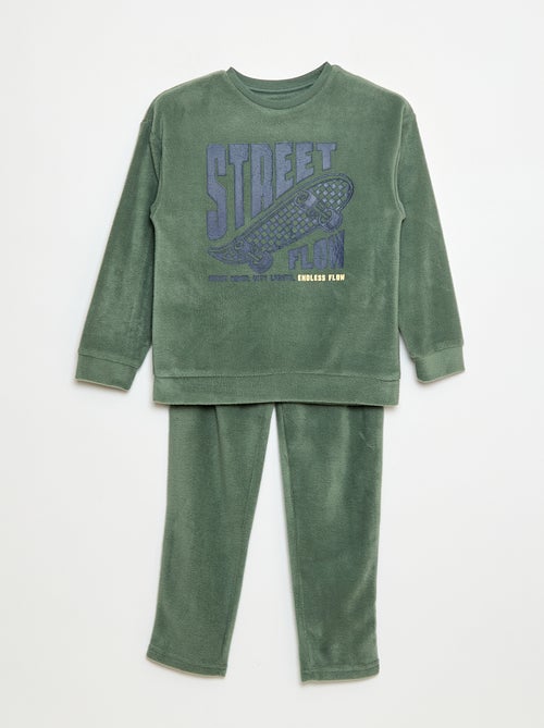 Pigiama in pile stampato - Kiabi