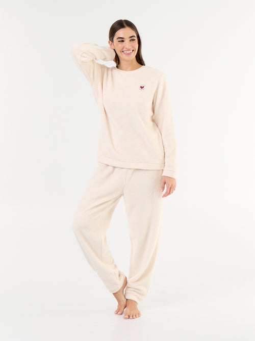Pigiama in pile t-shirt + pantaloni - 2 pezzi - Kiabi Pigiama in pile t-shirt + pantaloni - 2 pezzi - Kiabi
