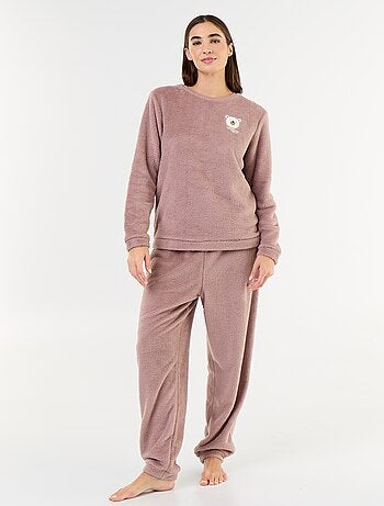 Pigiama in pile t-shirt + pantaloni - 2 pezzi