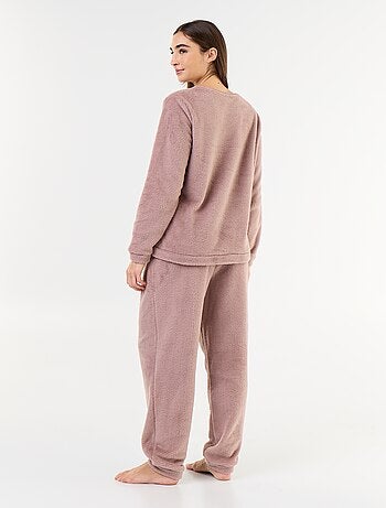 Pigiama in pile t-shirt + pantaloni - 2 pezzi