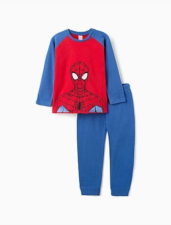 Pigiama in pilee con ricamo spider-man