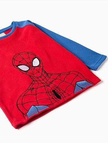 Pigiama in pilee con ricamo spider-man