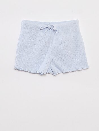 Pigiama in pointelle t-shirt + shorts - 2 pezzi