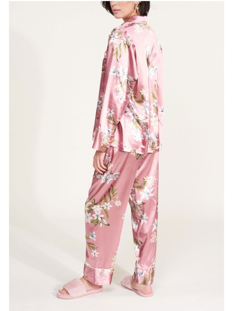 Pigiama in raso fluido Kebello Rosa - Kiabi