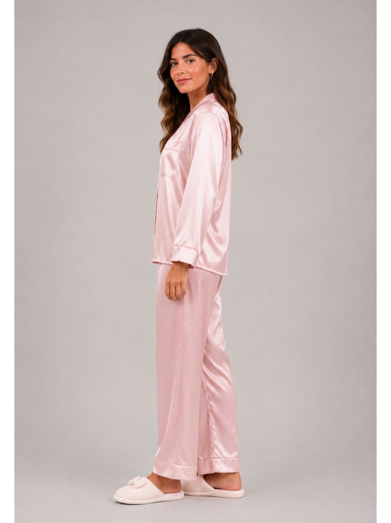 Pigiama in raso fluido Kebello Rosa - Kiabi