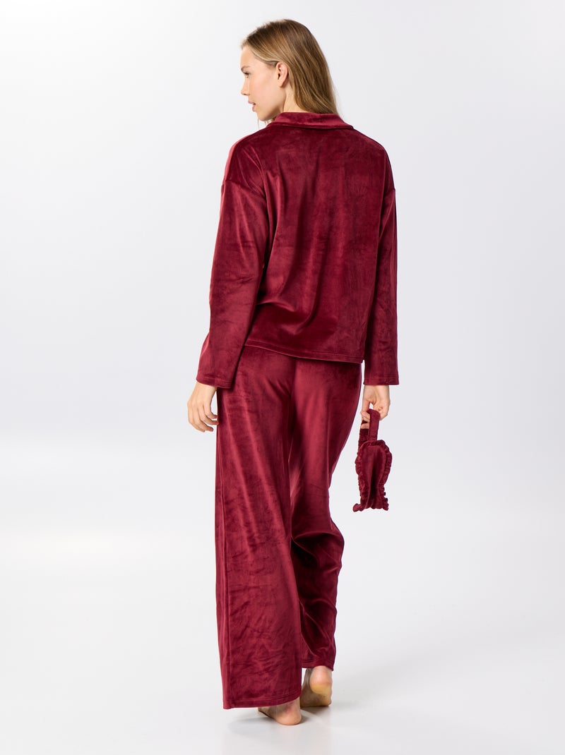 Pigiama in velluto - 2 pezzi Rosso - Kiabi