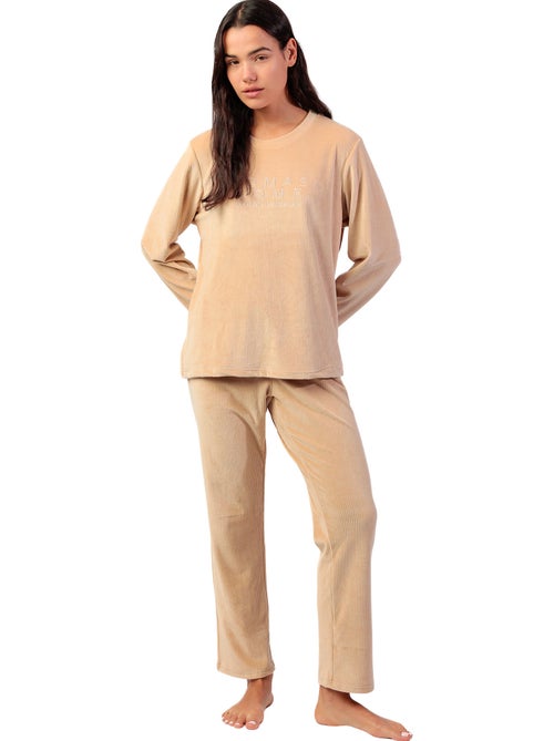 Pigiama in velluto a maniche lunghe da donna ADMAS HOME - Kiabi