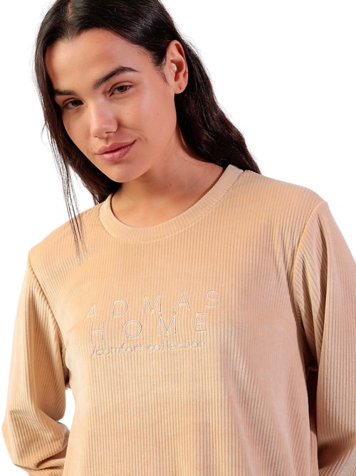 Pigiama in velluto a maniche lunghe da donna ADMAS HOME - Kiabi