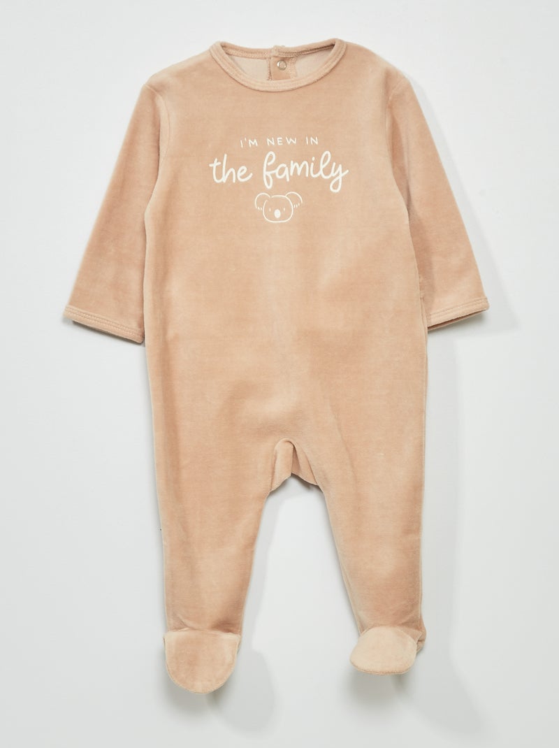 Pigiama in velluto Beige - Kiabi
