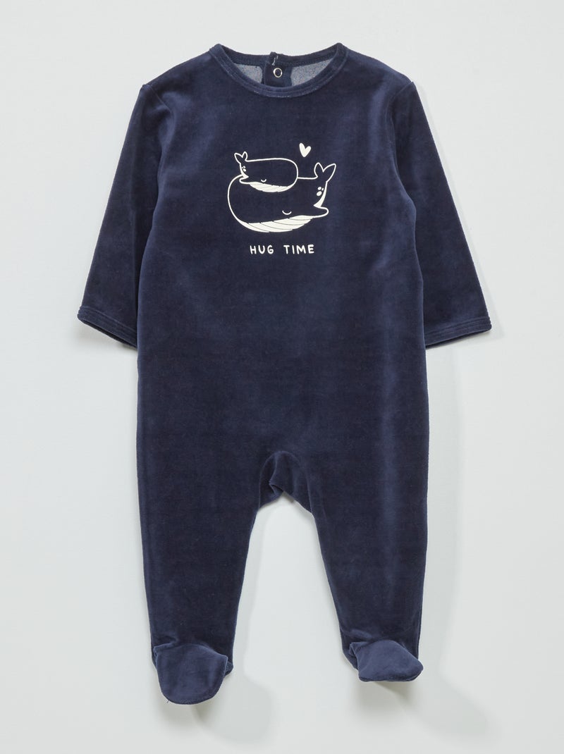 Pigiama in velluto Blu Navy - Kiabi