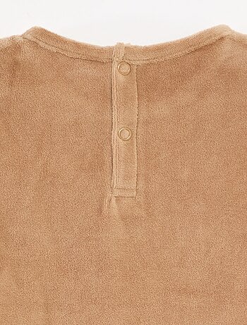 Pigiama in velluto completo t-shirt + pantaloni - 2 tasche