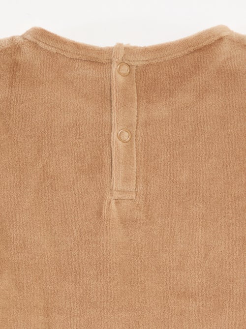 Pigiama in velluto completo t-shirt + pantaloni - 2 tasche - Kiabi