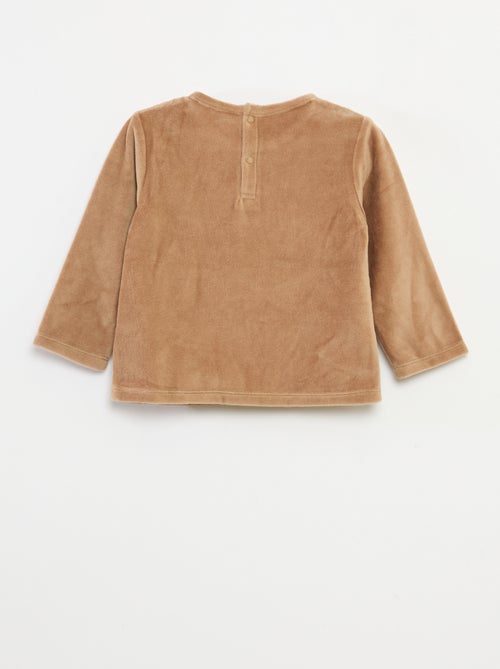 Pigiama in velluto completo t-shirt + pantaloni - 2 tasche - Kiabi