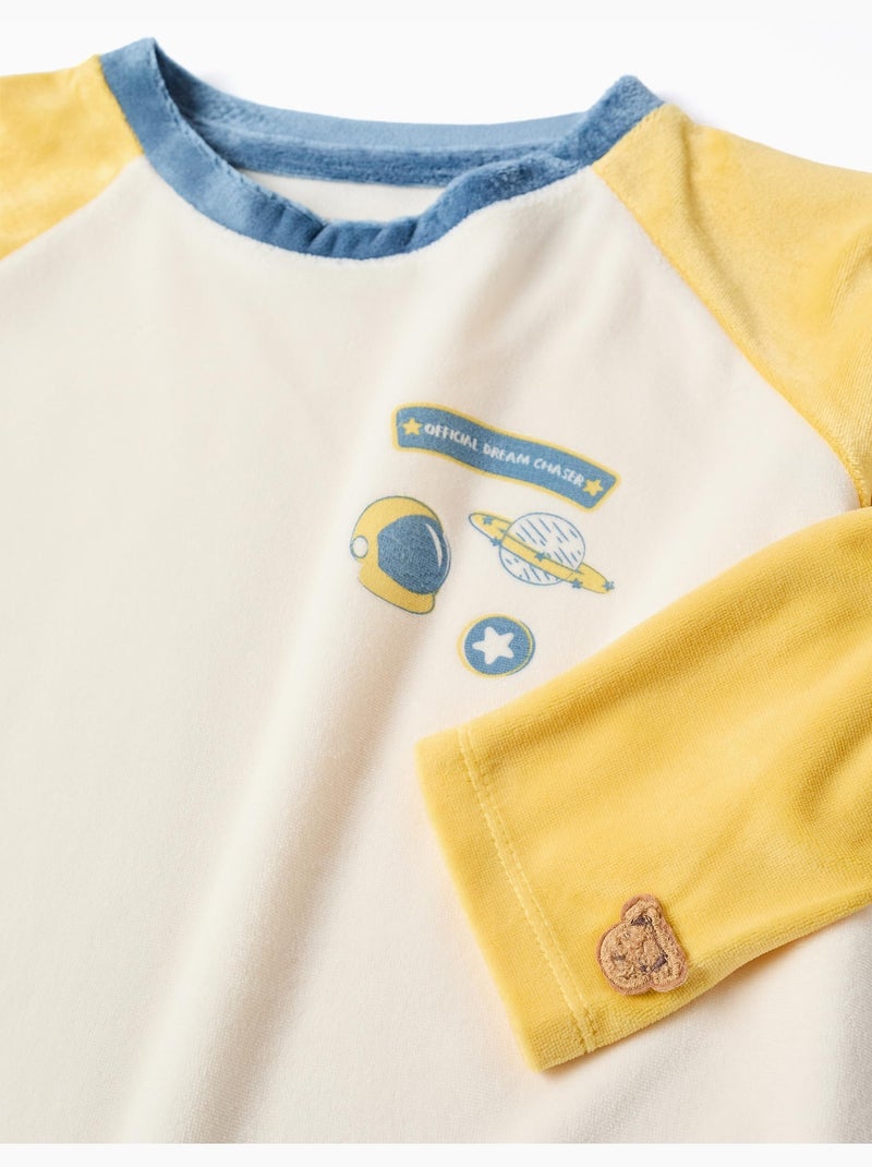 Pigiama in velluto con motivo spaziale Giallo chiaro - Kiabi