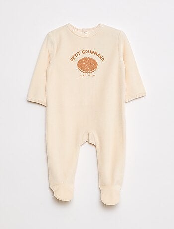 Pigiama in velluto con piedini e animazione sul davanti