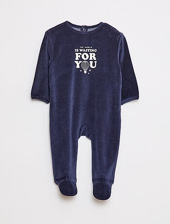 Pigiama in velluto con piedini e animazione sul davanti