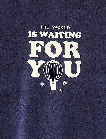 Pigiama in velluto con piedini e animazione sul davanti