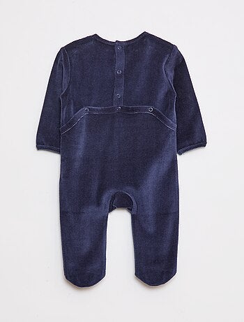 Pigiama in velluto con piedini e animazione sul davanti