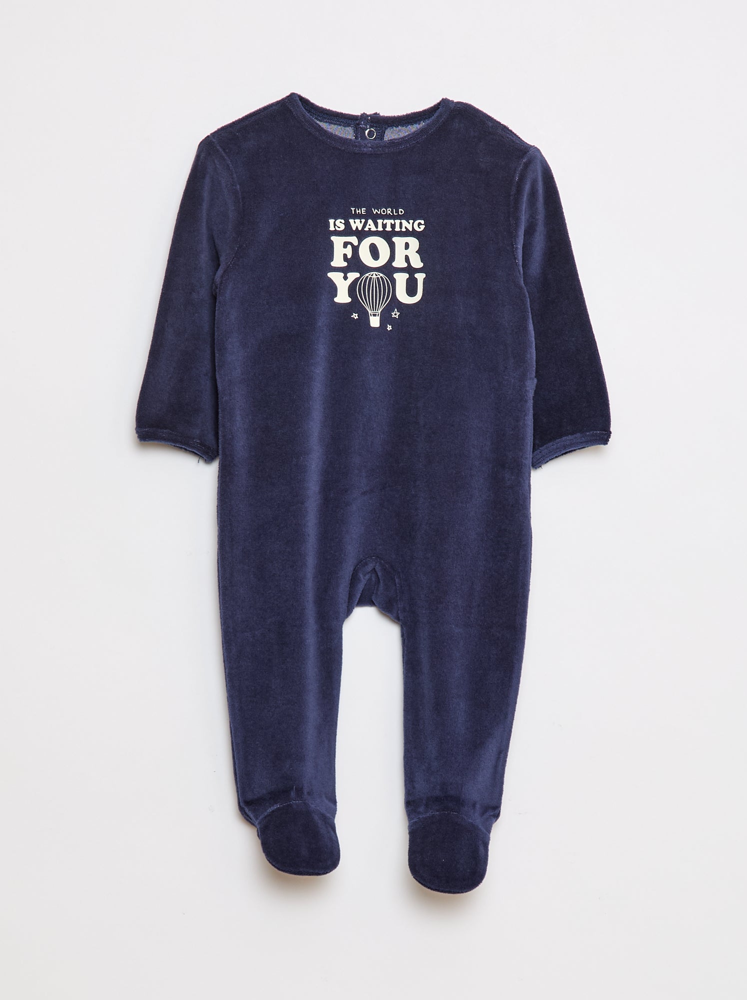 Pigiama in velluto con piedini e animazione sul davanti