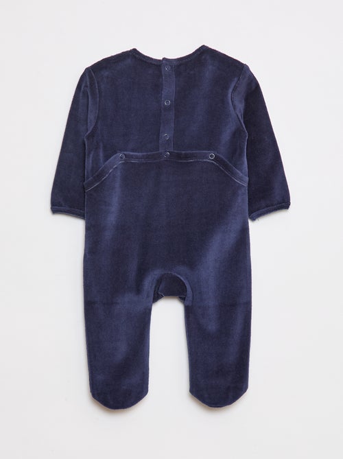 Pigiama in velluto con piedini e animazione sul davanti - Kiabi