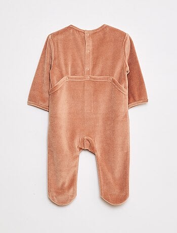 Pigiama in velluto con piedini e animazione sul davanti