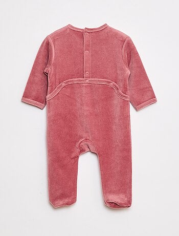 Pigiama in velluto con piedini e animazione sul davanti