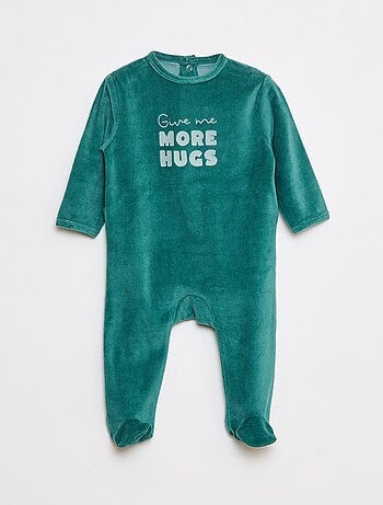 Pigiama in velluto con piedini e animazione sul davanti