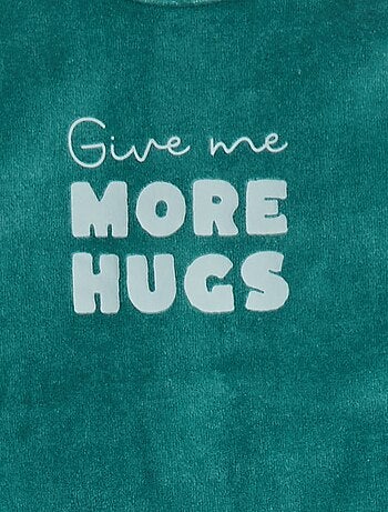 Pigiama in velluto con piedini e animazione sul davanti