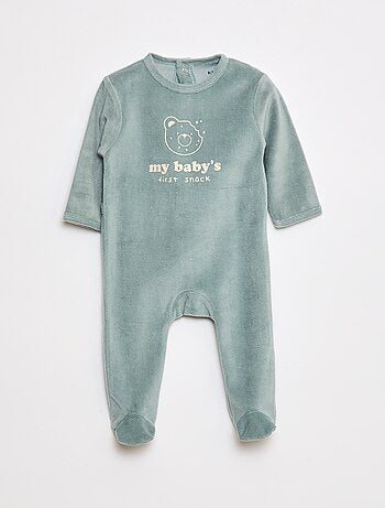 Pigiama in velluto con piedini e animazione sul davanti