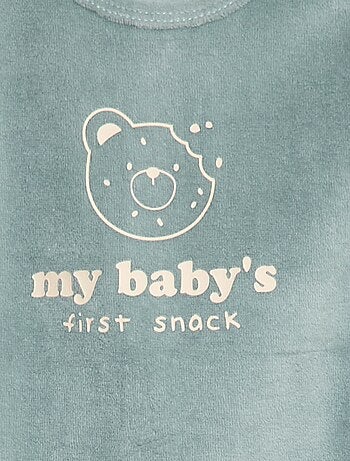 Pigiama in velluto con piedini e animazione sul davanti