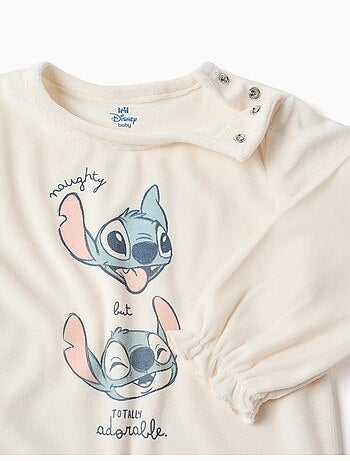 Pigiama in velluto con stampa stitch