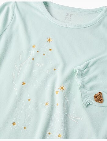 Pigiama in velluto con unicorno che si illumina al buio