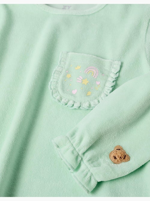 Pigiama in velluto con volant e stampe - Kiabi